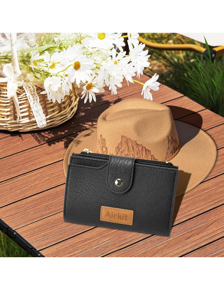 Cartera Bifold para Mujeres Airkit con Bloqueo RFID - Negro Ébano