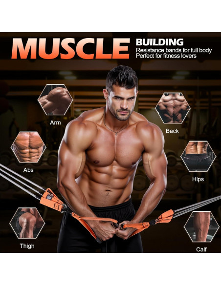 Bandas de Resistencia YONKFUL 300 LBS con Mangos y Anclaje