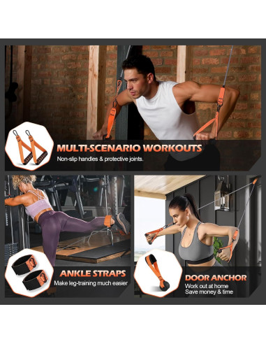 Bandas de Resistencia YONKFUL 300 LBS con Mangos y Anclaje