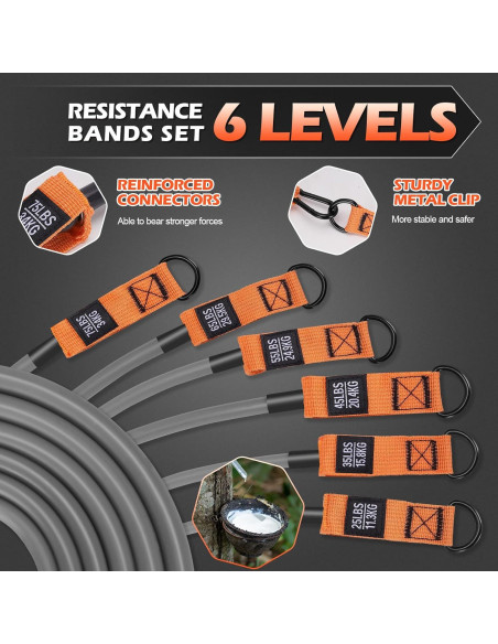 Bandas de Resistencia YONKFUL 300 LBS con Mangos y Anclaje