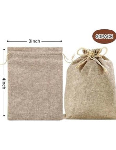 Bolsas de Regalo de Lino CVANSEN 30 Unidades 7.6x10.2 cm 2