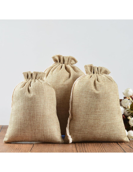 Bolsas de Regalo de Lino CVANSEN 30 Unidades 7.6x10.2 cm
