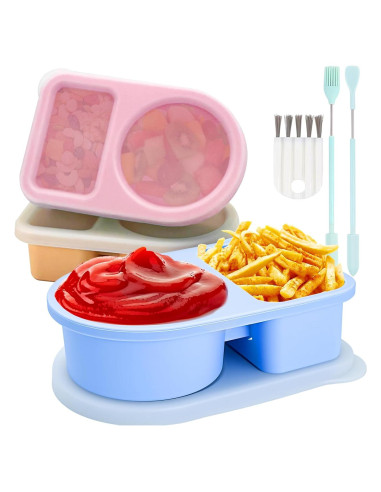 Paquete de 3 Contenedores de Silicona Ecológicos con Tapas