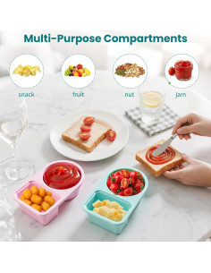 Paquete de 3 Contenedores de Silicona Ecológicos con Tapas 2