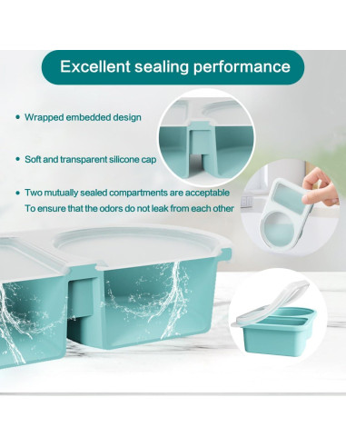 Paquete de 3 Contenedores de Silicona Ecológicos con Tapas