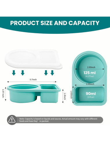 Paquete de 3 Contenedores de Silicona Ecológicos con Tapas