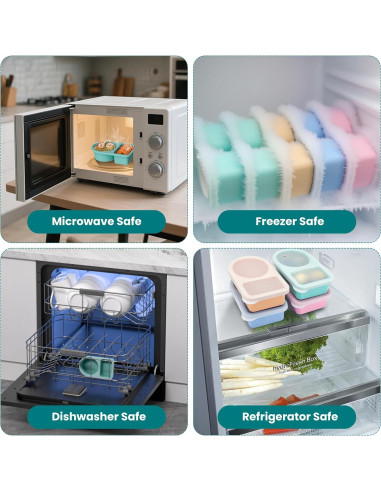 Paquete de 3 Contenedores de Silicona Ecológicos con Tapas