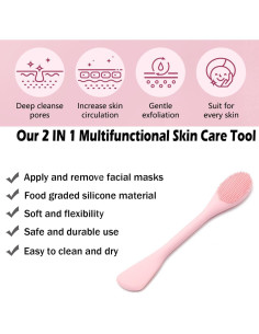 Cepillo Facial de Silicona 2 en 1 Huizhou - Exfoliación y Masaje 2