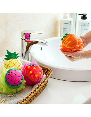 Esponjas de Baño para Niños Rocutus - Juego de 4 Piezas
