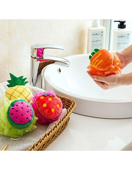 Esponjas de Baño para Niños Rocutus - Juego de 4 Piezas