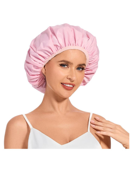 Gorro de Ducha Impermeable Reutilizable Kafteri Rosa Grande