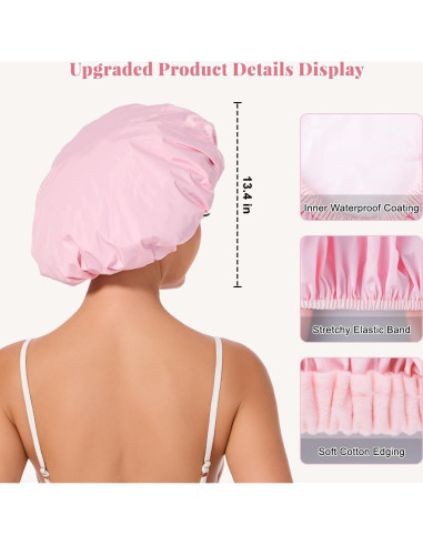 Gorro de Ducha Impermeable Reutilizable Kafteri Rosa Grande