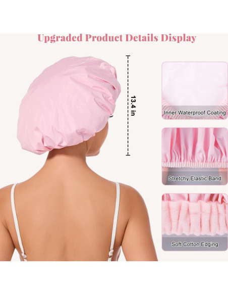 Gorro de Ducha Impermeable Reutilizable Kafteri Rosa Grande