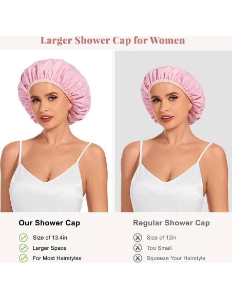 Gorro de Ducha Impermeable Reutilizable Kafteri Rosa Grande