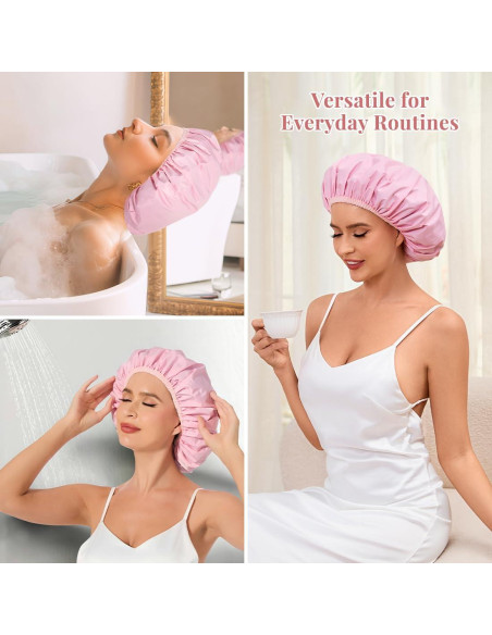 Gorro de Ducha Impermeable Reutilizable Kafteri Rosa Grande