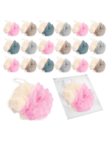 Paquete de 20 Esponjas de Baño Lufa BEAGERUO Mini 10 cm