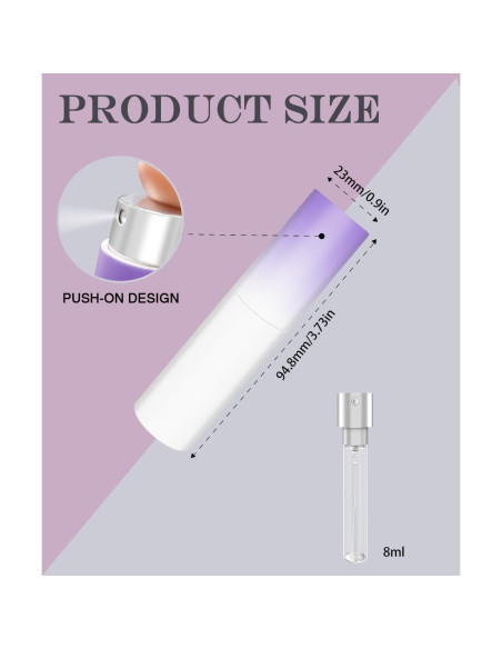 Botella de Perfume Rellenable YOUXIU 8ml Mini Viaje 4 Piezas
