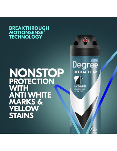 Spray Antitranspirante Degree Hombres UltraClear 107 g Negro + Blanco