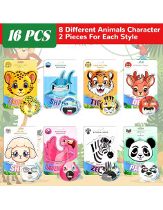 16 Máscaras Faciales de Animales Dansib - Cuidado de la Piel 2