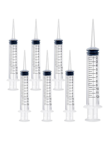 Paquete de 7 Jeringas Dentales BHOWISK 12ml Punta Recta