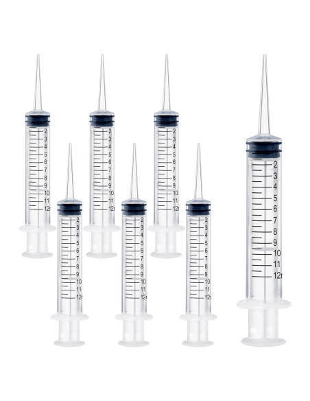 Paquete de 7 Jeringas Dentales BHOWISK 12ml Punta Recta