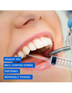 Paquete de 7 Jeringas Dentales BHOWISK 12ml Punta Recta 2