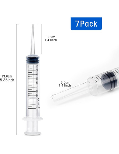 Paquete de 7 Jeringas Dentales BHOWISK 12ml Punta Recta