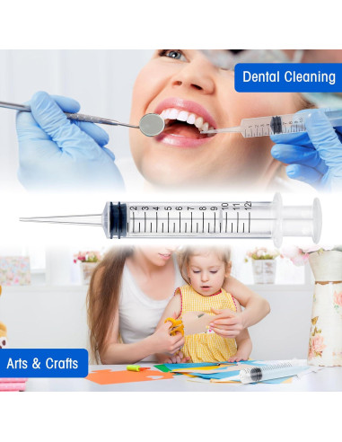 Paquete de 7 Jeringas Dentales BHOWISK 12ml Punta Recta