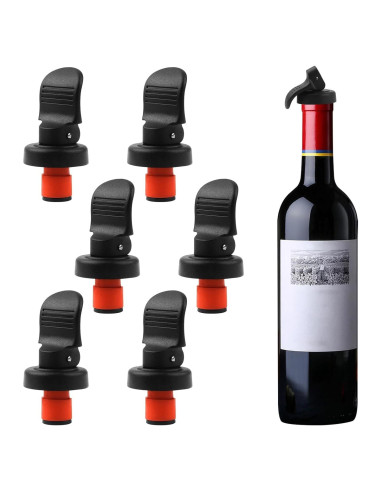 Conjunto 6 Tapones para Botellas de Vino Notoke - Sello Hermético