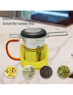 Paquete de 2 coladores de té RCOAIMT de acero inoxidable 2