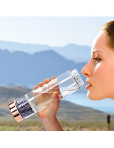 Botella de Agua de Cristal Yoption 400ml con Infusor y Funda 2