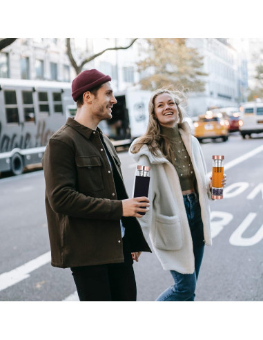 Botella de Agua de Cristal Yoption 400ml con Infusor y Funda