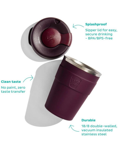Taza de Café Reutilizable KeepCup 16oz Acero Inoxidable Aislado