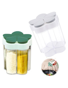 Contenedor de Especias 5 en 1 Tahonuss - 2 Piezas Portátil