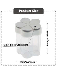 Contenedor de Especias 5 en 1 Tahonuss - 2 Piezas Portátil 2