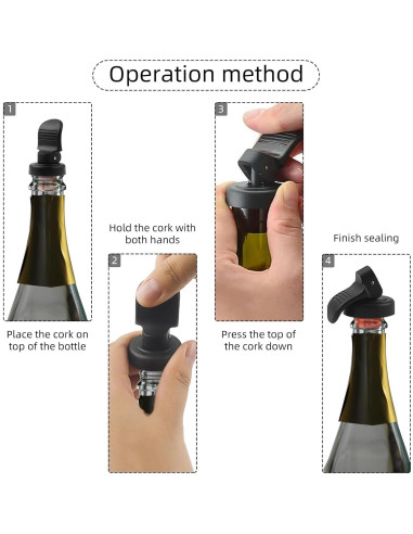 Conjunto 6 Tapones para Botellas de Vino Notoke - Sello Hermético