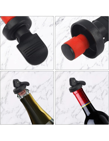 Conjunto 6 Tapones para Botellas de Vino Notoke - Sello Hermético