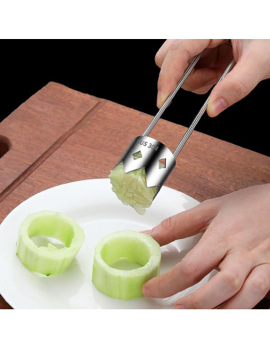 Juego de 2 Corers de Frutas Serrados ZPRODESTD - Acero Inoxidable