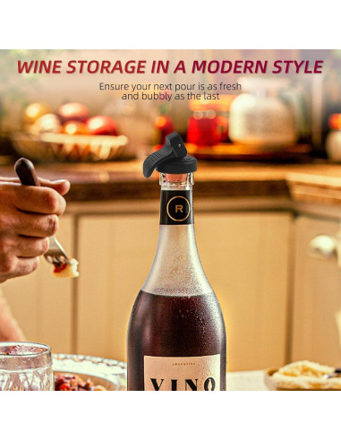 Conjunto 6 Tapones para Botellas de Vino Notoke - Sello Hermético