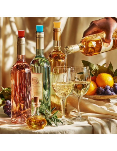 12 Tapones de Vino Reutilizables Dirvcp de Silicona Multicolor