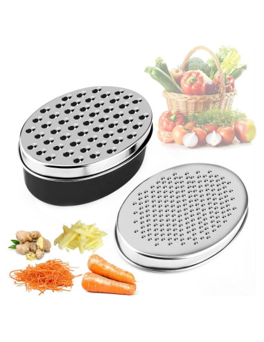 Rallador de Queso Kunovo Acero Inoxidable con Contenedor 198g