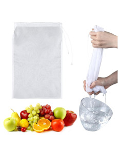 4 Bolsas Reutilizables de Nylon para Colar Leche de Nueces Nogeqi