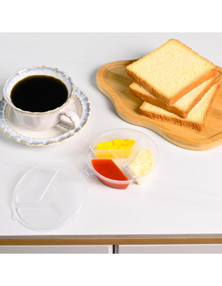 30 Contenedores Desechables BIEOFFEI para Snacks 3 Compartimentos