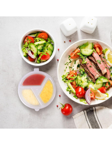 30 Contenedores Desechables BIEOFFEI para Snacks 3 Compartimentos