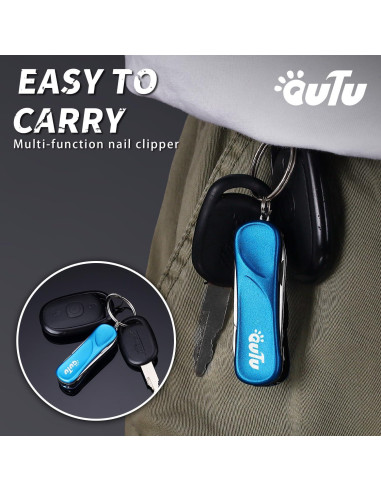 Cortauñas Multiherramienta OUTU 7 en 1 con Llavero Azul