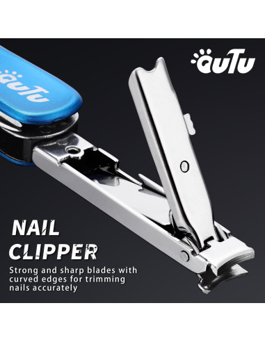 Cortauñas Multiherramienta OUTU 7 en 1 con Llavero Azul