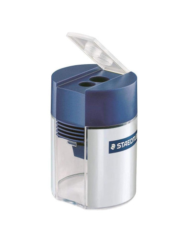 Sacapuntas de tubo doble orificio Staedtler 512 001 Azul Plata