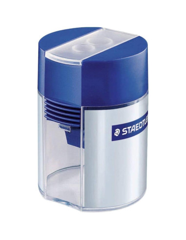 Sacapuntas de tubo doble orificio Staedtler 512 001 Azul Plata