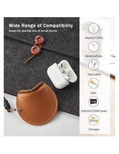 Funda de Cuero Vintage para AirPods Pro 2/1 Wiswhy - Marrón 2