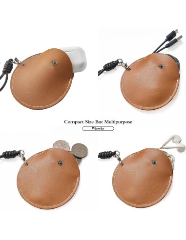 Funda de Cuero Vintage para AirPods Pro 2/1 Wiswhy - Marrón